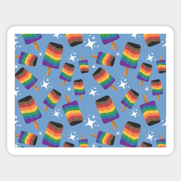 Seamless Repeating Inclusive Rainbow Pride Flag Pattern Sticker by LiveLoudGraphics